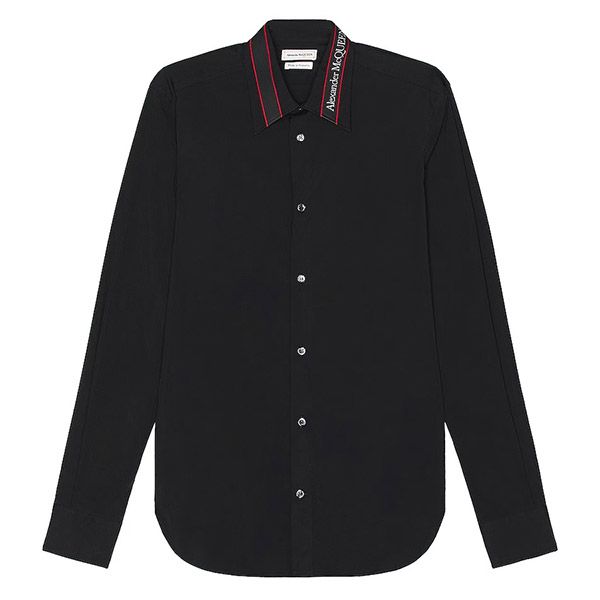 Áo Sơ Mi Alexander McQueen Black Logo Collar QRN44 1000 Màu Đen - Thời trang - Vua Hàng Hiệu