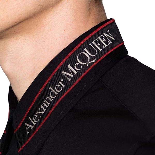 Áo Sơ Mi Alexander Mcqueen Logo Collar Shirt Màu Đen Size S - Thời trang - Vua Hàng Hiệu