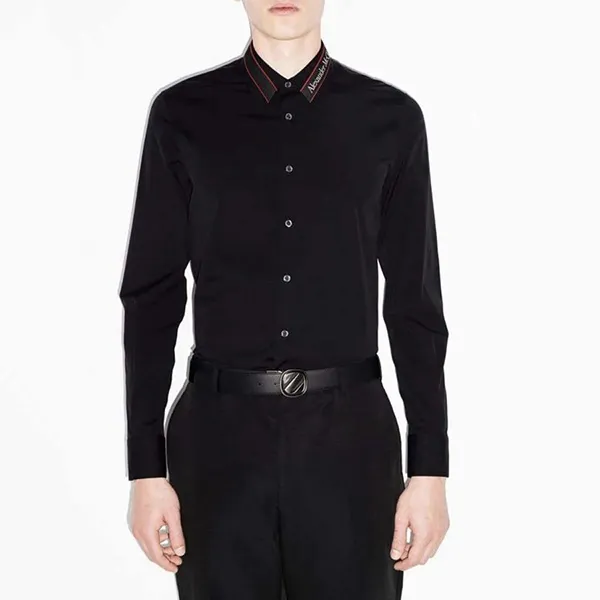 Áo Sơ Mi Alexander Mcqueen Logo Collar Shirt Màu Đen Size S - Thời trang - Vua Hàng Hiệu