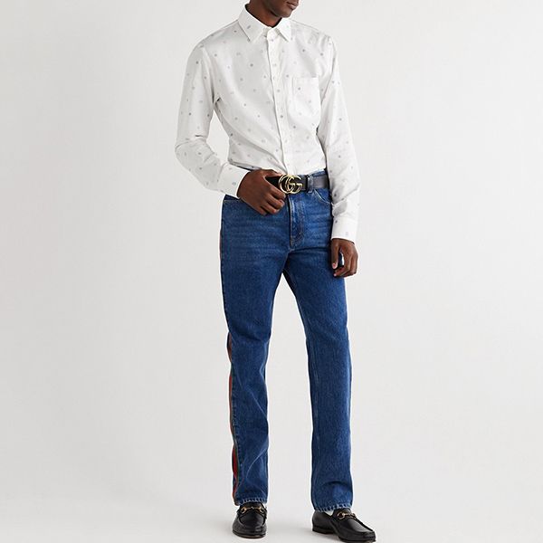 Áo Sơ Mi Gucci Embroidered Cotton Shirt Men White Màu Trắng Họa Tiết Size S - Thời trang - Vua Hàng Hiệu