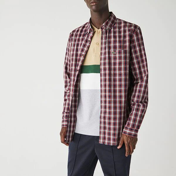 Áo Sơ Mi Lacoste Regular Fit CH3983 8L1 Màu Kẻ Đỏ Size S - Thời trang - Vua Hàng Hiệu
