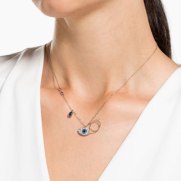 Dây Chuyền Swarovski Symbolic Pendant Evil Eye, Blue, Mixed Metal Finish 5172560 Màu Vàng Hồng - Trang sức - Vua Hàng Hiệu