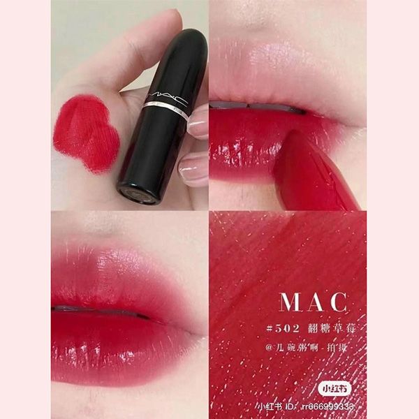 Son MAC Lustreglass Lipstick Cockney 502 Màu Đỏ Hồng - Son Môi - Vua Hàng Hiệu