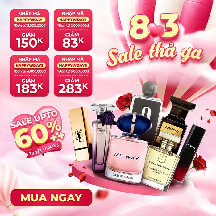 Vua Hàng Hiệu 8/3: Sale up to 60%++, tặng deal SỐC tới 283K, gói quà miễn phí