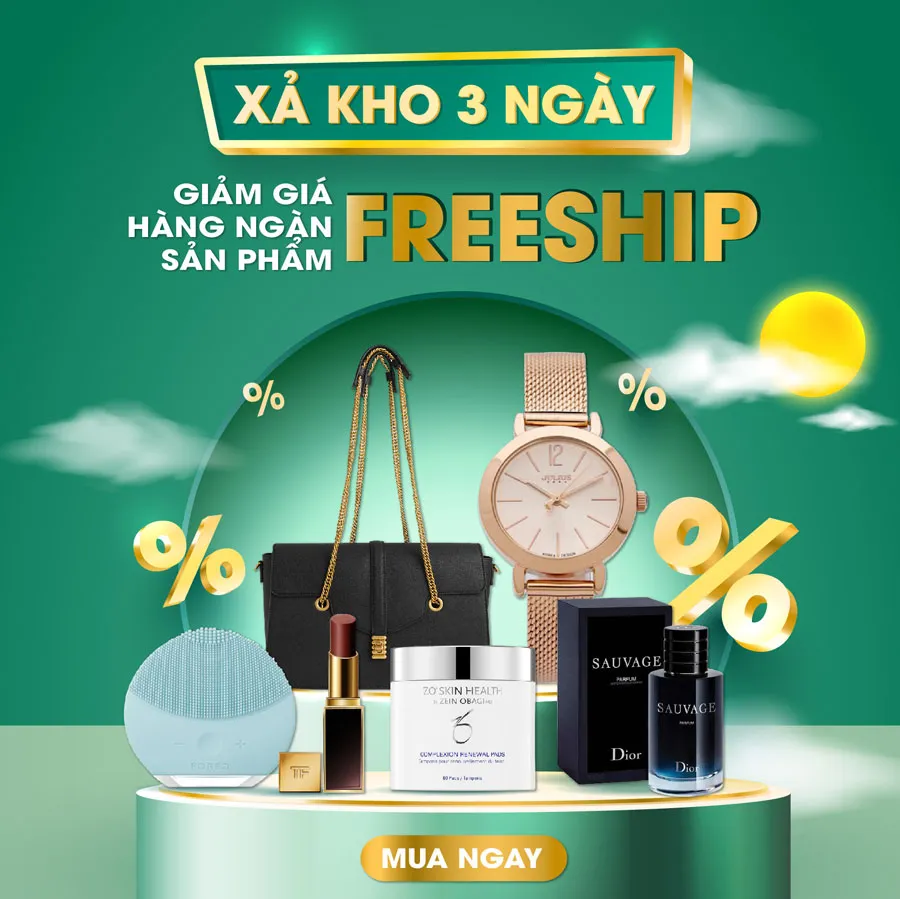 Vua Hàng Hiệu xả kho cuối tháng 2: Tặng voucher 100K, Freeship toàn quốc