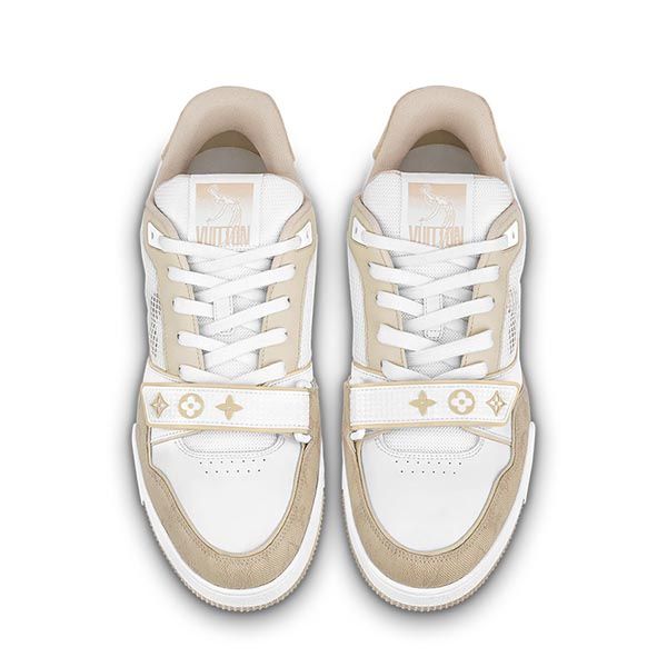 Giày Sneaker Nam Louis Vuitton 1A9ZC2 LV Trainer 2022 Màu Be Trắng Size 44.5 - Giày - Vua Hàng Hiệu