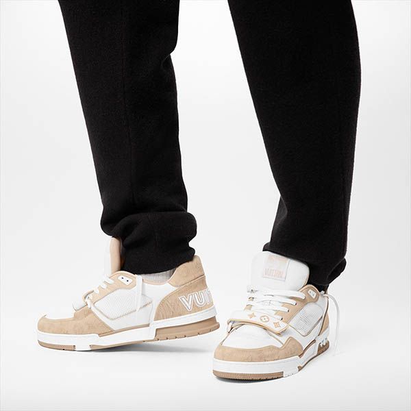 Giày Sneaker Nam Louis Vuitton 1A9ZC2 LV Trainer 2022 Màu Be Trắng Size 44.5 - Giày - Vua Hàng Hiệu