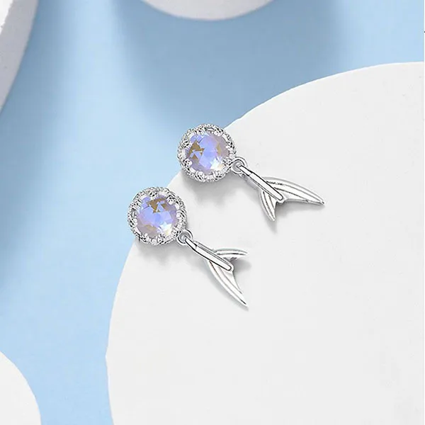 Khuyên Tai LiLi Jewelry Bạc Đính Pha Lê Aurora Nàng Tiên Cá Lili_619428 Màu Bạc Xanh - Trang sức - Vua Hàng Hiệu