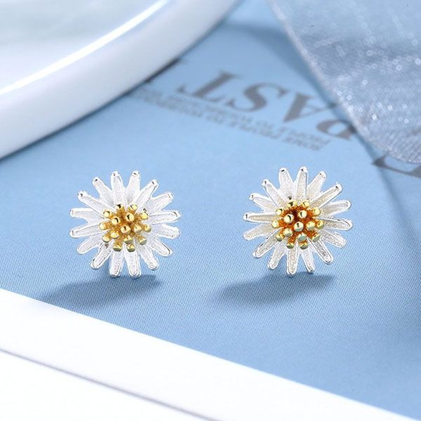Set Dây Chuyền, Khuyên Tai, Vòng Đeo Tay, Nhẫn Lili Jewelry Hoa Cúc Họa Mi 765251 Màu Trắng Bạc - Trang sức - Vua Hàng Hiệu