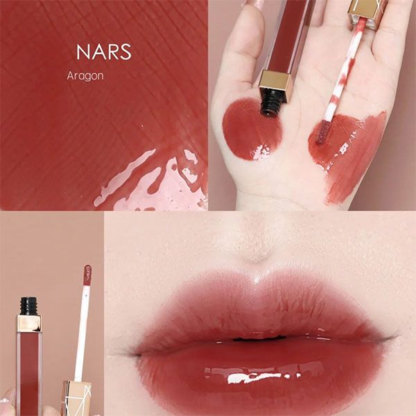 Son Kem Nars Lip Gloss Brilliant A Levres Aragon Màu Đỏ Đất - Son Môi - Vua Hàng Hiệu