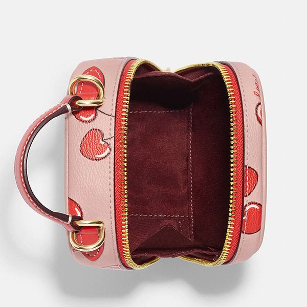 Túi Đeo Chéo Coach Eva Phone Crossbody With Heart Cherry Print CF371 Màu Hồng/Đỏ - Túi xách - Vua Hàng Hiệu