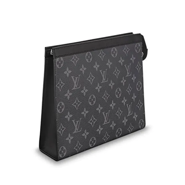 Túi Cầm Tay Nam Louis Vuitton LV Voyaga MM Monogram Eclipse Canvas Clutch Màu Đen Xám N-YT - Túi xách - Vua Hàng Hiệu