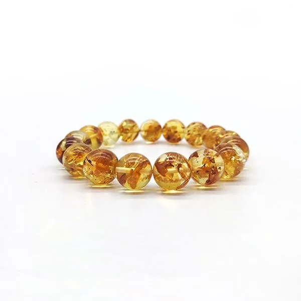 Vòng Đeo Tay LiLi Jewelry Hổ Phách Tự Nhiên LILI_797914 Màu Vàng Kích Thước Đá 9mm - Trang sức - Vua Hàng Hiệu