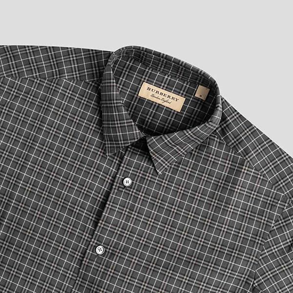 Áo Sơ Mi Nam Burberry Cộc Tay Dark Grey Ip Check Màu Xám Size M - Thời trang - Vua Hàng Hiệu