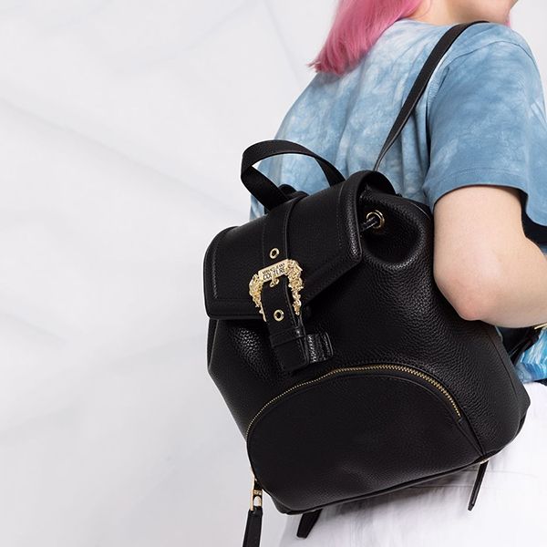 Balo Nữ Versace Jeans Couture Buckled Drawstring Backpack Màu Đen - Túi xách - Vua Hàng Hiệu