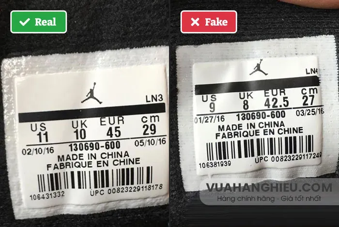 11 cách nhận biết giày Jordan chính hãng thật giả nhanh và uy tín