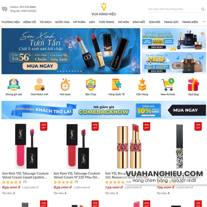 Top 10 cửa hàng son YSL tại TPHCM gần bạn, giá tốt