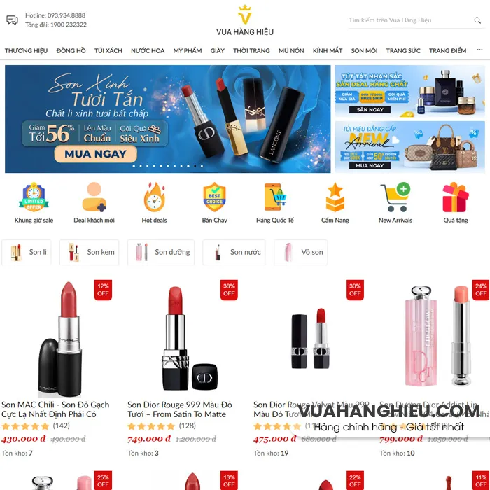 Top 10 địa chỉ bán son môi tại TP. HCM uy tín, giá tốt