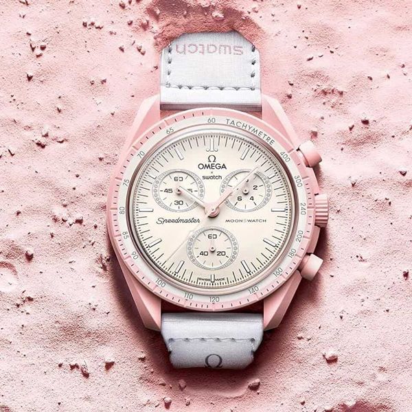 Đồng Hồ Omega MoonSwatch Mission To Venus SO33P100 Màu Kem Hồng - Đồng hồ - Vua Hàng Hiệu