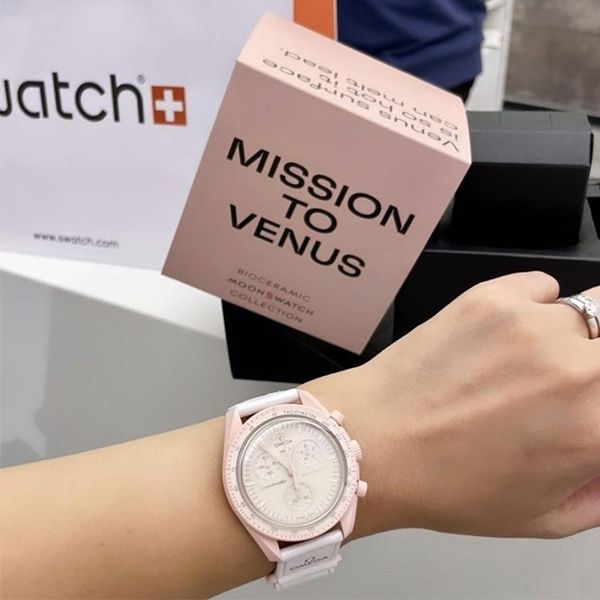 Đồng Hồ Omega MoonSwatch Mission To Venus SO33P100 Màu Kem Hồng - Đồng hồ - Vua Hàng Hiệu