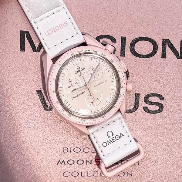 Đồng Hồ Omega MoonSwatch Mission To Venus SO33P100 Màu Kem Hồng - Đồng hồ - Vua Hàng Hiệu