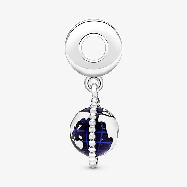 Hạt Vòng Charm Pandora Spinning Globe Dangle 798021CZ Màu Bạc Xanh - Trang sức - Vua Hàng Hiệu