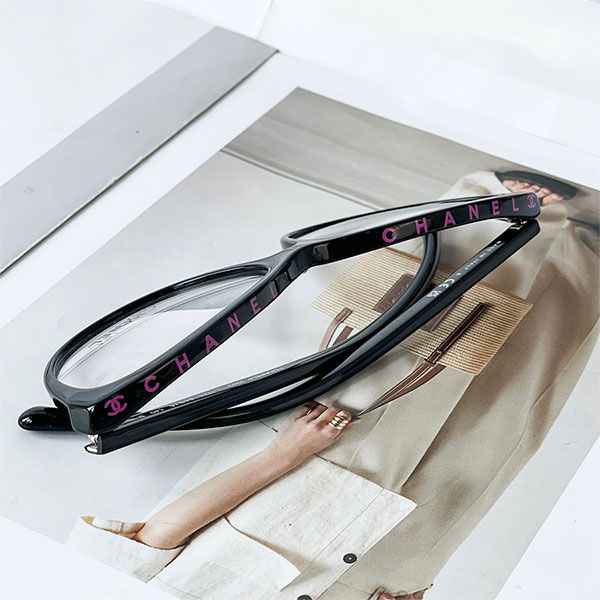 Kính Mắt Cận Chanel Logo Chữ Tím CH3393 C1711 Eyeglasses Màu Đen - Kính mắt - Vua Hàng Hiệu