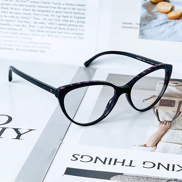 Kính Mắt Cận Chanel Logo Chữ Tím CH3393 C1711 Eyeglasses Màu Đen - Kính mắt - Vua Hàng Hiệu