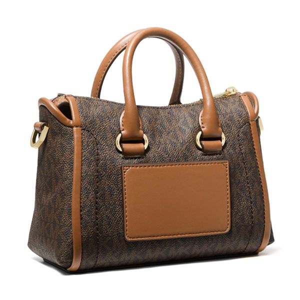 Túi Xách Tay Nữ Michael Kors MK Carine Extra-Small Logo Satchel Brown 35F2GCCC5B Màu Nâu - Túi xách - Vua Hàng Hiệu