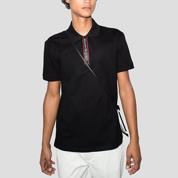 Áo Polo Alexander Mcqueen Black Logo Tape QRX77 0901 Màu Đen - Thời trang - Vua Hàng Hiệu