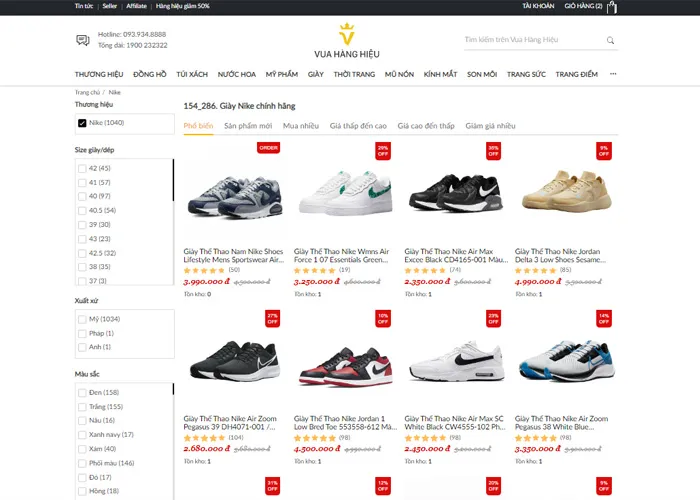 Bảng size giày Nike nam nữ cực chuẩn