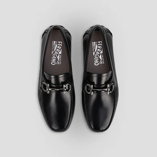 Giày Lười Nam Salvatore Ferragamo Mocca Silver Horsebit Buckle Moccasins ZM95922 Màu Đen Size 41 - Giày - Vua Hàng Hiệu