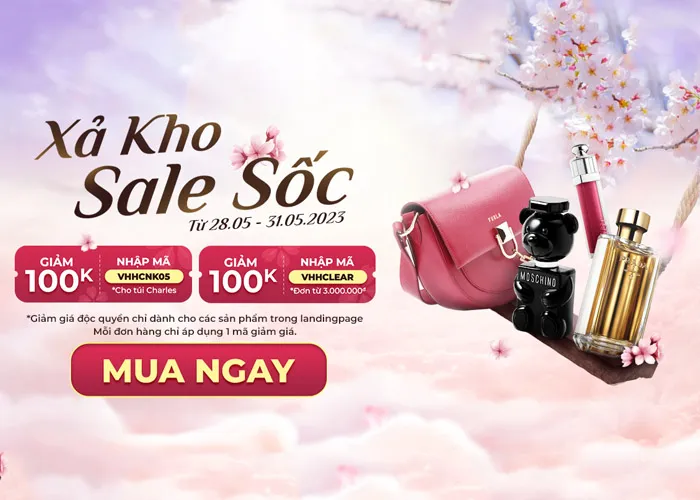 Vua Hàng Hiệu Xả Kho: Sale sập giá toàn sàn, tặng ngay 100K, ưu đãi giờ vàng deal hot