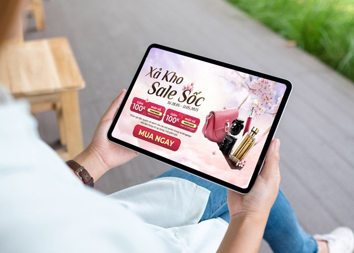 Vua Hàng Hiệu Xả Kho: Sale sập giá toàn sàn, tặng ngay 100K, ưu đãi giờ vàng deal hot