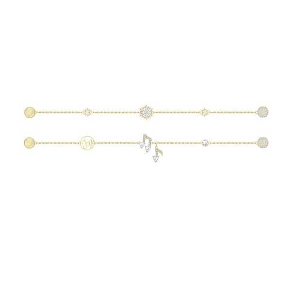 Set Vòng Đeo Tay Nữ Swarovski Crystal Remix Collection Strand Gold-Tone Plated 5512434 Màu Vàng Size S - Trang sức - Vua Hàng Hiệu
