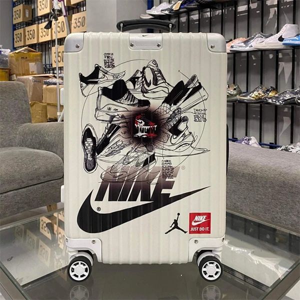Vali Nike Jordan Sneaker Silhouette White Màu Trắng Size 22inch - Túi xách - Vua Hàng Hiệu