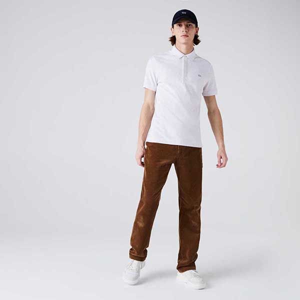Áo Polo Nam Lacoste Paris Shirt Regular Fit Stretch Cotton White PH5522-HT1 Màu Trắng Xám Size 3 - Thời trang - Vua Hàng Hiệu