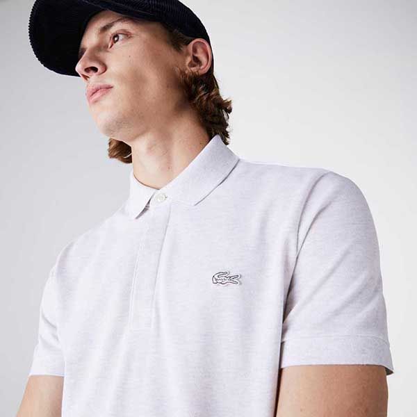 Áo Polo Nam Lacoste Paris Shirt Regular Fit Stretch Cotton White PH5522-HT1 Màu Trắng Xám Size 3 - Thời trang - Vua Hàng Hiệu