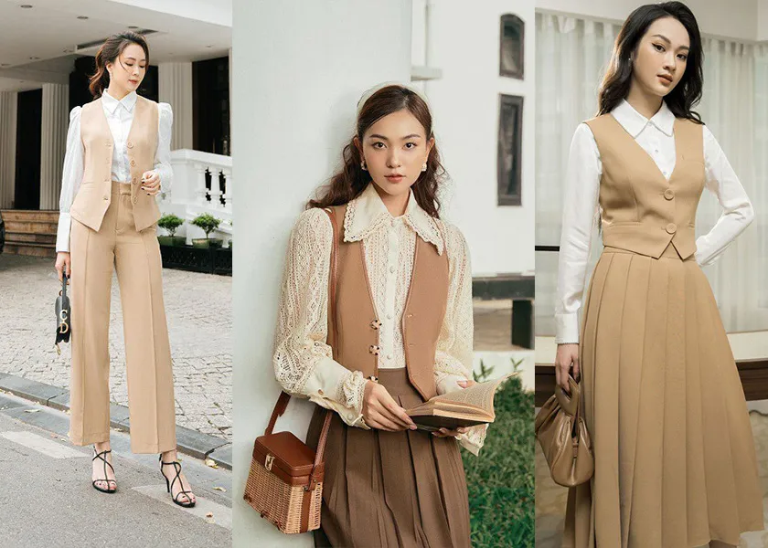 Khám phá 7 cách phối đồ với áo vest gile nữ sành điệu đang 