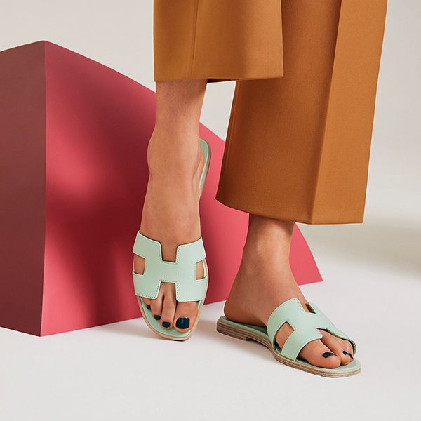 Dép Nữ Hermès Vert Jade Oran Sandal In Veau Epsom Màu Xanh Size 38 - Dép - Vua Hàng Hiệu