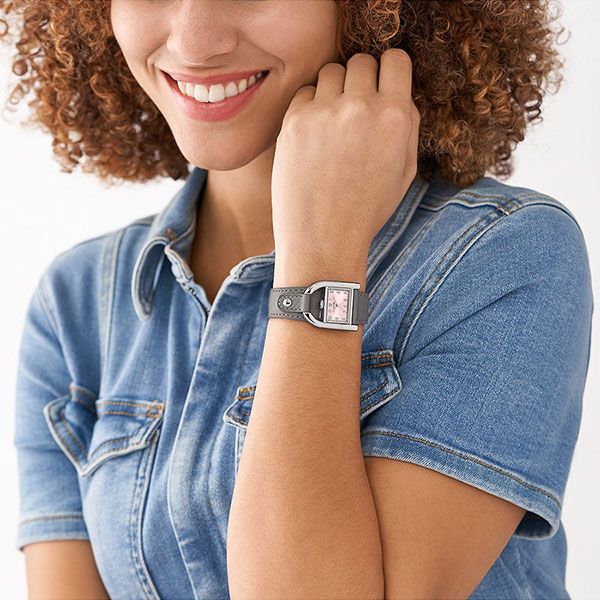 Đồng Hồ Nữ Fossil Corra ES5265 Harwell Three-Hand Light Gray Litehide Leather Màu Xám Hồng - Đồng hồ - Vua Hàng Hiệu