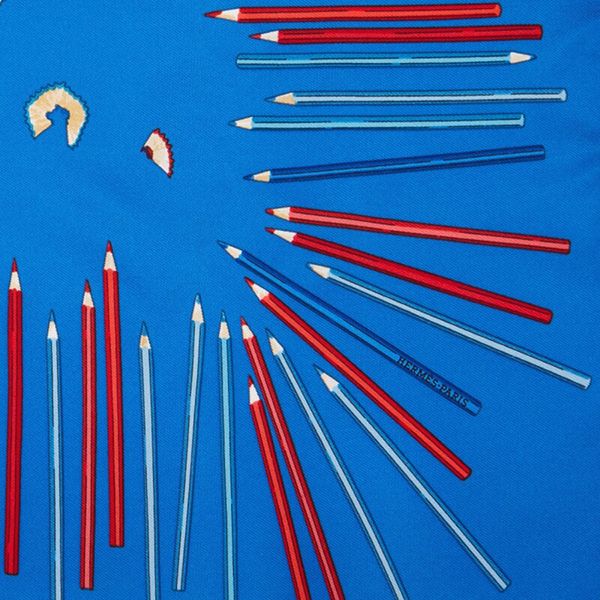 Khăn Lụa Nữ Hermès A Vos Crayons By Leigh Cooke Scarf 45 Màu Xanh Blue - Thời trang - Vua Hàng Hiệu