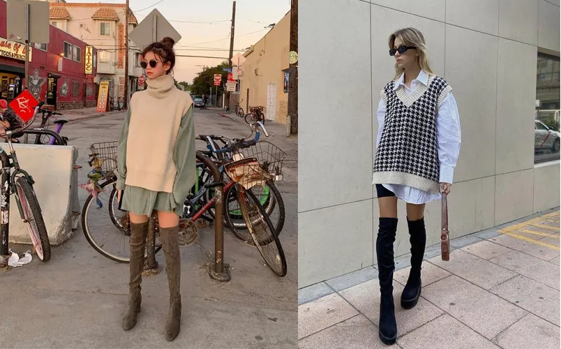 Mách bạn 12 cách mix đồ với boot cao quá gối đẹp chuẩn