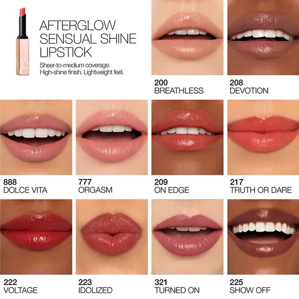Son Dưỡng Nars Afterglow Sensual Shine Lipstick 321 Turned On Berry Red Màu Đỏ Berry - Son Môi - Vua Hàng Hiệu