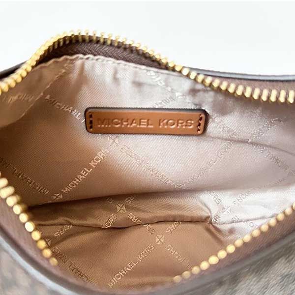 Túi Đeo Vai Nữ Michael Kors MK Zip Mini Cora Crossbody Leather Brown Luggage 35R3G4CC1B Màu Nâu Đen - Túi xách - Vua Hàng Hiệu