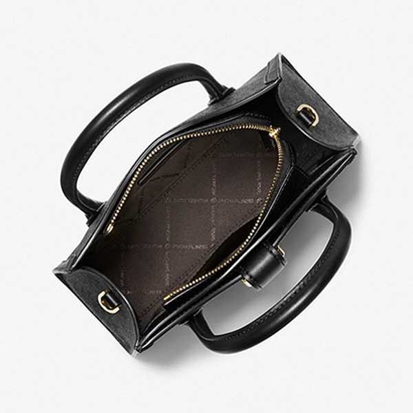 Túi Xách Nữ Michael Kors MK Natural Gabby Logo Satchel 35S3G5GS5B Màu Đen Xám - Túi xách - Vua Hàng Hiệu