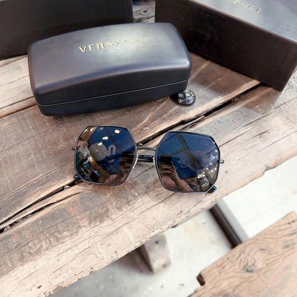 Kính Mát Nữ Versace Women's Black Sunglasses VE2248-126187 Màu Xám Đen - Kính mắt - Vua Hàng Hiệu