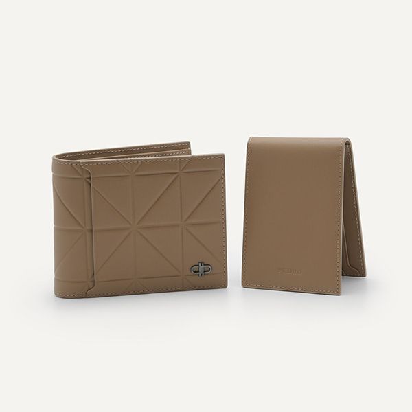 Ví Nam Pedro Icon Leather Bi-Fold Wallet in Pixel – Taupe 16500073-2 Màu Nâu - Túi xách - Vua Hàng Hiệu