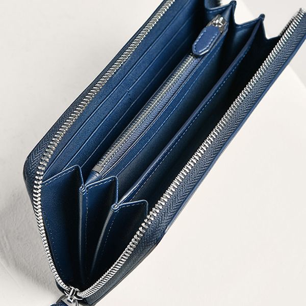Ví Nam Pedro Oliver Embossed Leather Zip-Around Wallet 16500023 Màu Xanh Navy - Túi xách - Vua Hàng Hiệu