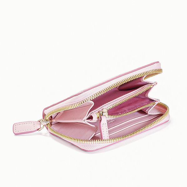 Ví Nữ MCM Mini Zip Around Wallet In Visetos Màu Hồng Phấn - Túi xách - Vua Hàng Hiệu